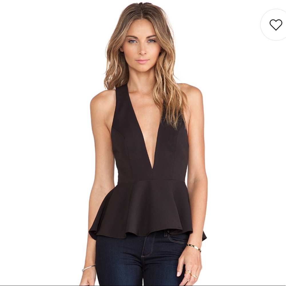 Lovers + Friends Black Bloom Blouse